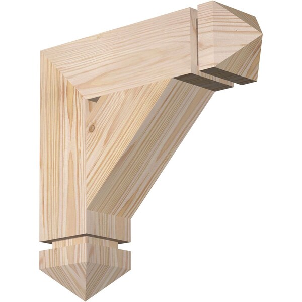 Ekena Millwork Traditional Arts & Crafts Smooth Bracket, Douglas Fir, 3 1/2"W x 14"D x 14"H BKT04X14X14TRA03SDF - main